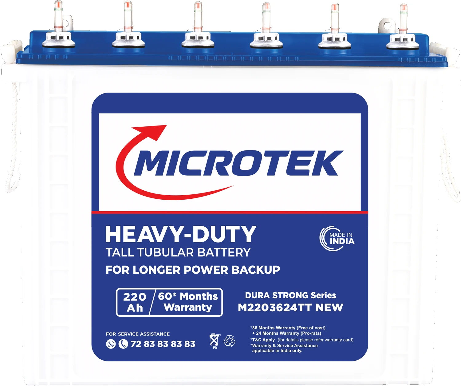 MICROTEK heavy-duty tall tubular battery